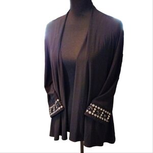 R & M Richards Cardigan Jacket With Embellished Sleeves